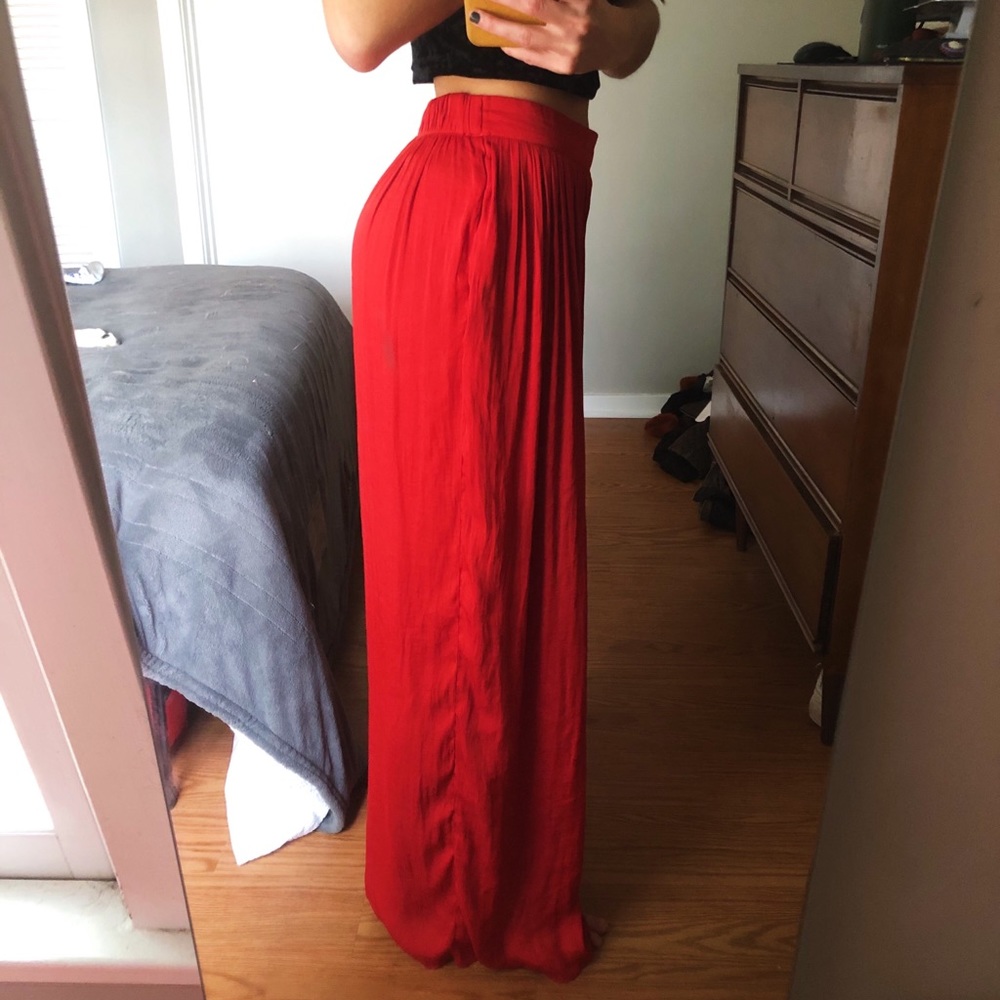 Silky wide leg pants